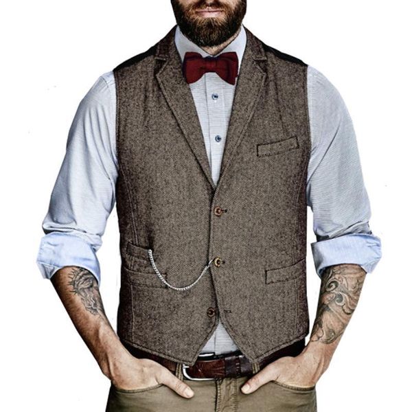 men's vests single row 3 button herringbone vest tweed tailored collar suit casual victorian style fashion latest, Black;white
men's vests single row 3 button herringbone vest tweed tailored collar suit casual victorian style fashion latest, Black;white