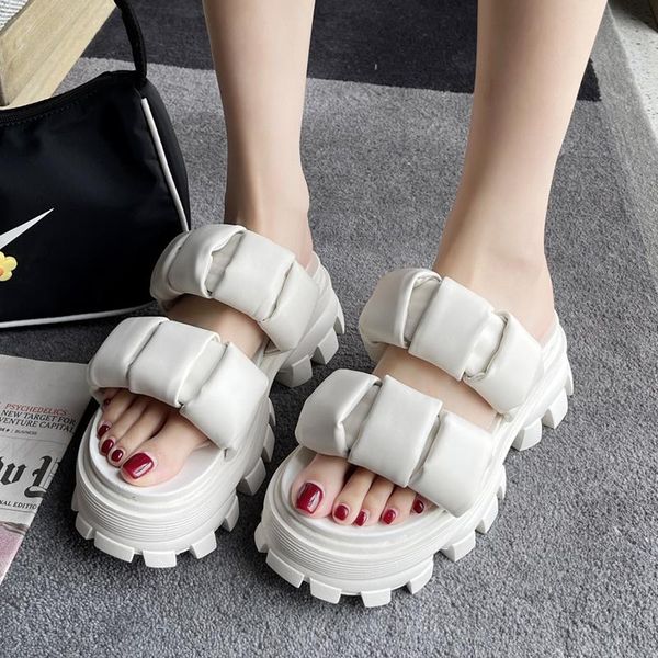 slippers summer women thick bottom casual platform sandals open-toe solid color outdoor personality novel shoes, Black
slippers summer women thick bottom casual platform sandals open-toe solid color outdoor personality novel shoes, Black