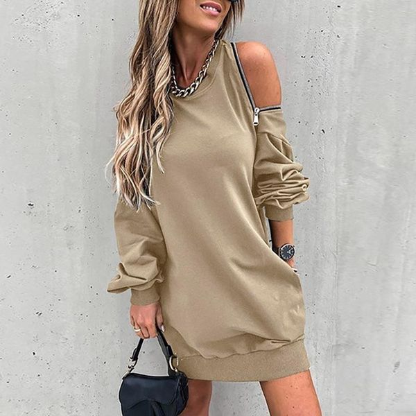 casual dresses 2021 women's dress fashion zipper off shoulder mini women long sleeve with pockets for robes, Black;gray
casual dresses 2021 women's dress fashion zipper off shoulder mini women long sleeve with pockets for robes, Black;gray