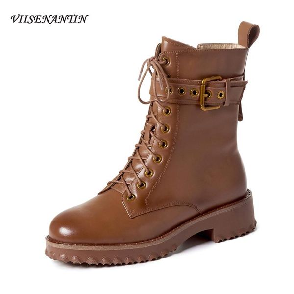 boots autumn winter leather short belt buckle women's platform bottom british thick-soled knight round toe motorcycle, Black
boots autumn winter leather short belt buckle women's platform bottom british thick-soled knight round toe motorcycle, Black