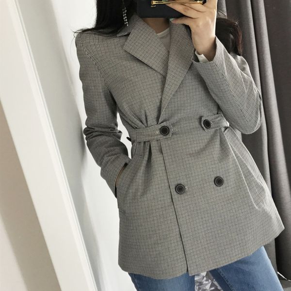 2021 new autumn winter women's blazers jackets gray notched plaid button outerwear england style cardigan jk152 zv3i, White;black
2021 new autumn winter women's blazers jackets gray notched plaid button outerwear england style cardigan jk152 zv3i, White;black