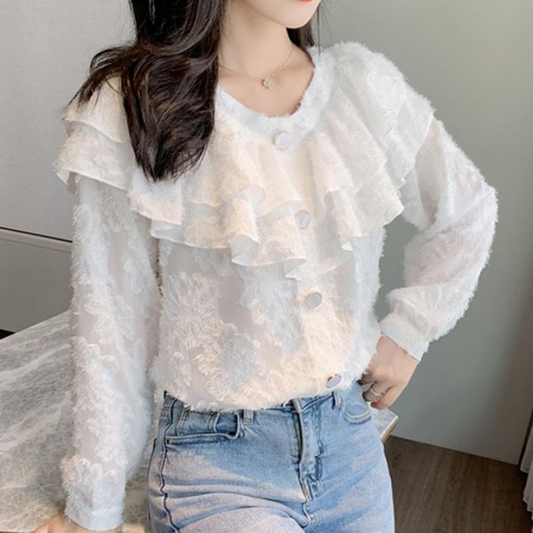 ruffles chiffon white lace elegant female long sleeve lace chiffon blouse fashion women clothing shirt korean
ruffles chiffon white lace elegant female long sleeve lace chiffon blouse fashion women clothing shirt korean