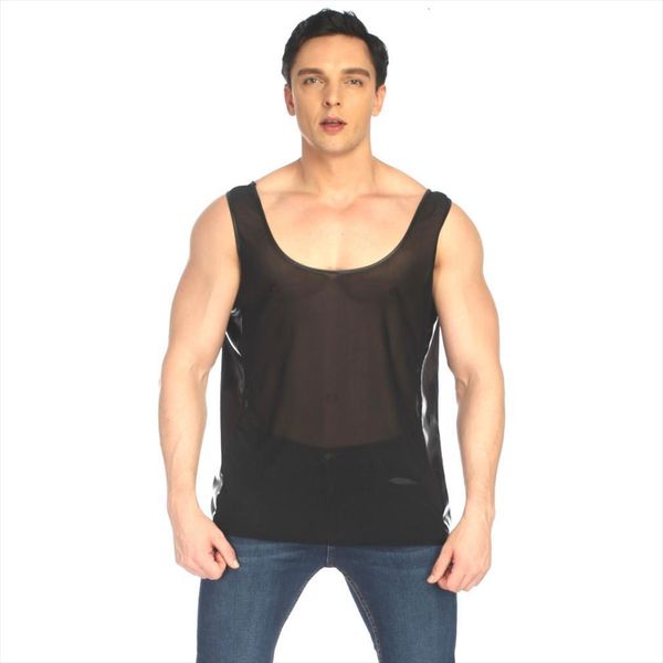 kh55 summer style fashion front net tanks back faux leather men lingerie fitness tees sleeveless black shirt, White;black
kh55 summer style fashion front net tanks back faux leather men lingerie fitness tees sleeveless black shirt, White;black