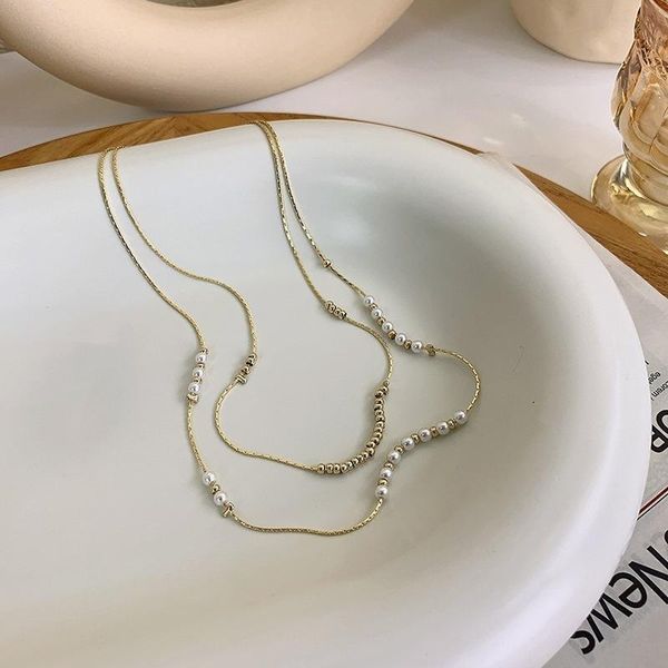 pendant necklaces origin summer golden beaded double-layer chokers necklace for women simulation pearl metallic jewellery accessories, Silver
pendant necklaces origin summer golden beaded double-layer chokers necklace for women simulation pearl metallic jewellery accessories, Silver