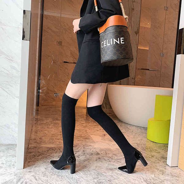 boots fall pointed thick high heels over the knee women socks knitted elastic fabric women's slip-on shoes l6ow, Black
boots fall pointed thick high heels over the knee women socks knitted elastic fabric women's slip-on shoes l6ow, Black
