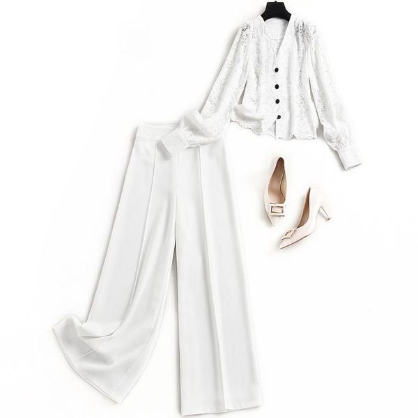 women casual white pants two piece set spring summer 2021 elegant hollow out lace cardigan and long trouses outfits
women casual white pants two piece set spring summer 2021 elegant hollow out lace cardigan and long trouses outfits