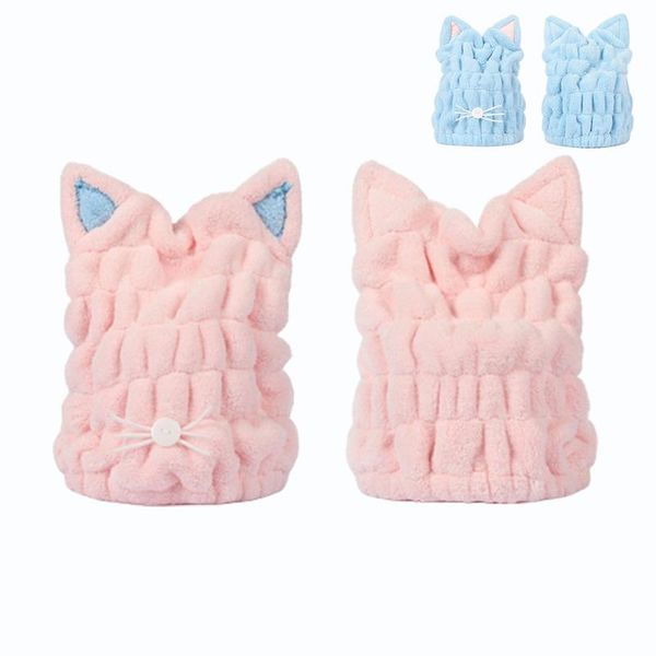cat ears shape cute bath accessories coral velvet dry hair hat microfiber solid womens cap drying towel head wrap hats, Blue;gray
cat ears shape cute bath accessories coral velvet dry hair hat microfiber solid womens cap drying towel head wrap hats, Blue;gray