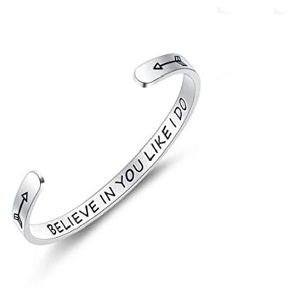 bangle stainless steel bracelet c-shaped opening female fashion jewelry boyfriend gift believe in you like i do, Black
bangle stainless steel bracelet c-shaped opening female fashion jewelry boyfriend gift believe in you like i do, Black