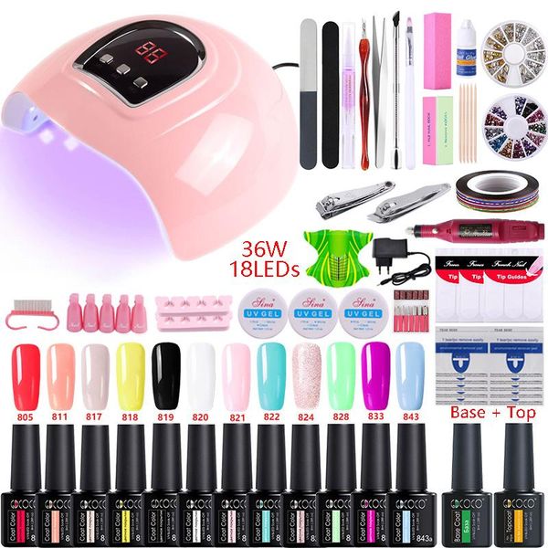 nail art kits set 36w uv led lamp dryer for manicure gel polish kit electric drill machine tools file
nail art kits set 36w uv led lamp dryer for manicure gel polish kit electric drill machine tools file