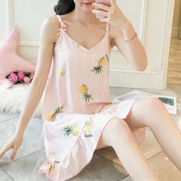 women's sleepwear nightgowns women printed bow oversize loose fashion sweet korean style nightwear chic casual home womens spaghetti st, Black;red
women's sleepwear nightgowns women printed bow oversize loose fashion sweet korean style nightwear chic casual home womens spaghetti st, Black;red