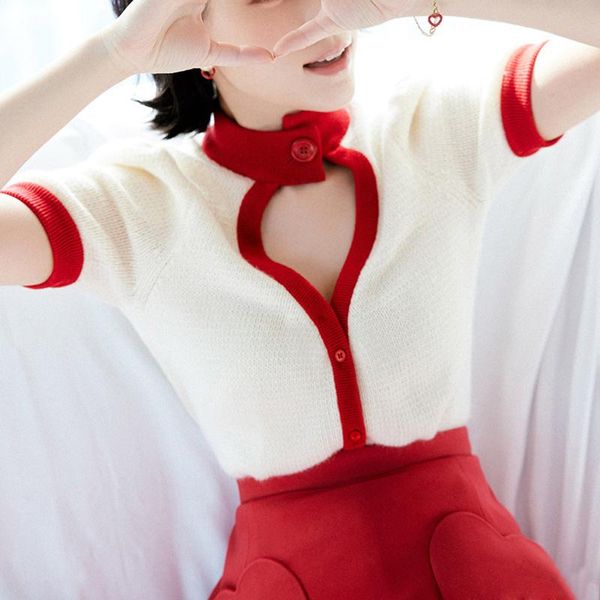 women's knits & tees 2021 autumn cardigans women runway designer cardigan short sleeve love heart hollow out thin knit lady sweater, White
women's knits & tees 2021 autumn cardigans women runway designer cardigan short sleeve love heart hollow out thin knit lady sweater, White