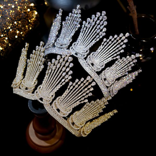 new bridal headpieces tiara big diadem wedding hair accessories jewelry luxury zirconia queen crown pageant laurels headwear for women, Silver
new bridal headpieces tiara big diadem wedding hair accessories jewelry luxury zirconia queen crown pageant laurels headwear for women, Silver