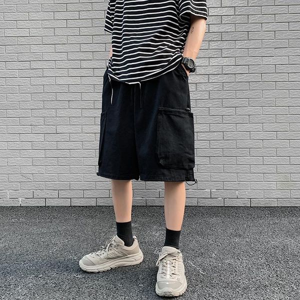 men's shorts summer overalls korean loose casual straight harajuku street big pocket hip-hop five-point pants men, White;black
men's shorts summer overalls korean loose casual straight harajuku street big pocket hip-hop five-point pants men, White;black