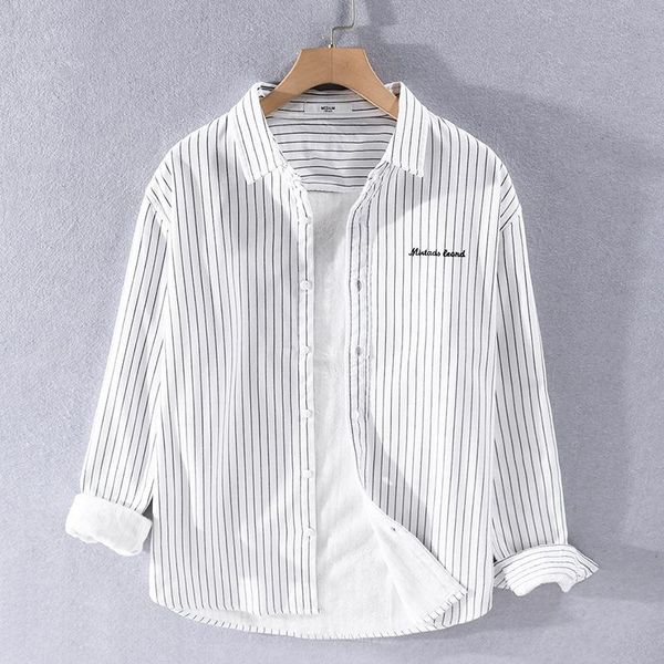men's casual shirts men winter fashion japan style fleece thick striped shirt businessmen slim fit letter embroidery simple top, White;black
men's casual shirts men winter fashion japan style fleece thick striped shirt businessmen slim fit letter embroidery simple top, White;black