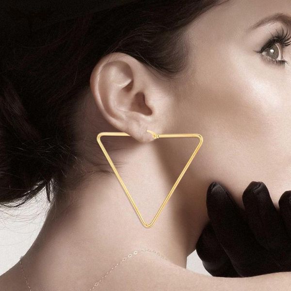 hoop & huggie hyperbole women's earrings triangle pendientes big golden fashion geometric jewelry dangling accessories, Golden;silver
hoop & huggie hyperbole women's earrings triangle pendientes big golden fashion geometric jewelry dangling accessories, Golden;silver