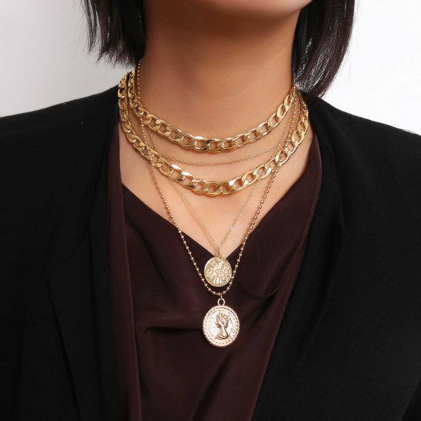 jewelry personality mix geometric thick chain women like coins multi-layer tassel necklace, Silver
jewelry personality mix geometric thick chain women like coins multi-layer tassel necklace, Silver