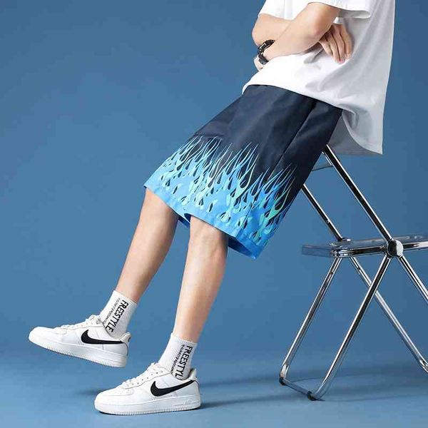 shorts wear loose straight men's capris summer fashion brand printed casual middle pants, White;black
shorts wear loose straight men's capris summer fashion brand printed casual middle pants, White;black