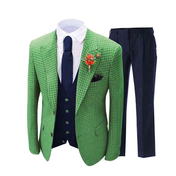 men's suits & blazers regular fit formal plaid wool tweed prom tuxedos 3 piece solid suit for wedding grooms (blazer+vest+pants) 9, White;black