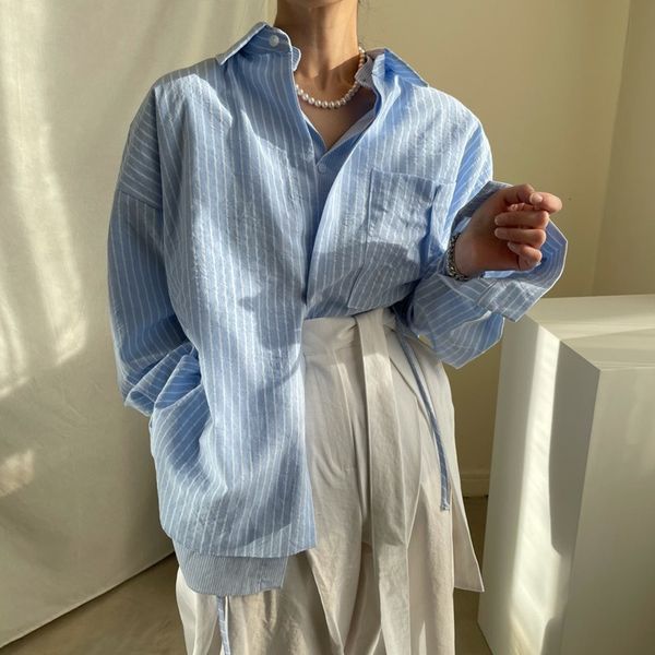 new vintage all match striped comfortable streetwear chic 2021 ol lapel gentle casual women loose elegance shirts tyx7, White
new vintage all match striped comfortable streetwear chic 2021 ol lapel gentle casual women loose elegance shirts tyx7, White