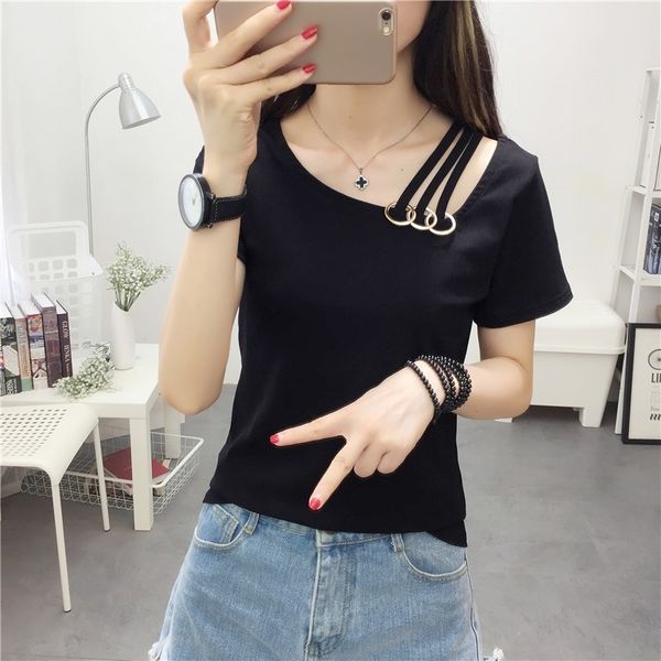 new summer women's casual t-shirts 210306, White