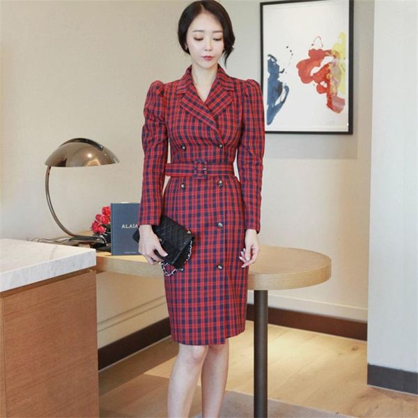casual dresses 2021 autumn winter women office lady dress korean style red plaid double-breasted long sleeve pencil bodycon, Black;gray
casual dresses 2021 autumn winter women office lady dress korean style red plaid double-breasted long sleeve pencil bodycon, Black;gray