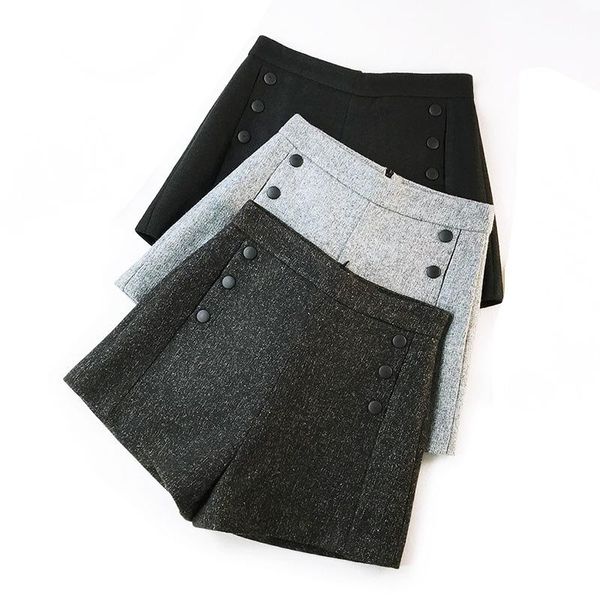 women's shorts womens winter wool blend flared female korean style chic buttons pockets leisure wide-legged short pants gray black, White;black
women's shorts womens winter wool blend flared female korean style chic buttons pockets leisure wide-legged short pants gray black, White;black