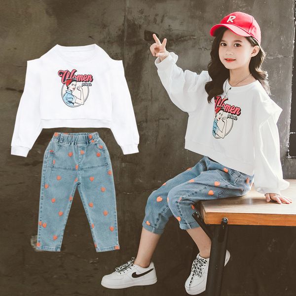 2021 new teenage girls standard fashion outfits of cartoon short sweater + jeans with hearts 2 pieces girl clothes 8-year-old 57rv, White
2021 new teenage girls standard fashion outfits of cartoon short sweater + jeans with hearts 2 pieces girl clothes 8-year-old 57rv, White