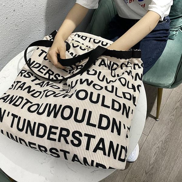 evening bags women corduroy shoulder bag literary letters print ladies shopping female fabric grocery handbag tote books for girls
evening bags women corduroy shoulder bag literary letters print ladies shopping female fabric grocery handbag tote books for girls