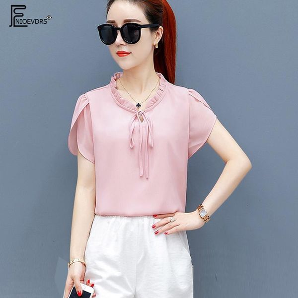 women's blouses & shirts 4 colors cute sweet women 2021 summer short sleeve casual pink green blue chiffon bow blouse top, White
women's blouses & shirts 4 colors cute sweet women 2021 summer short sleeve casual pink green blue chiffon bow blouse top, White