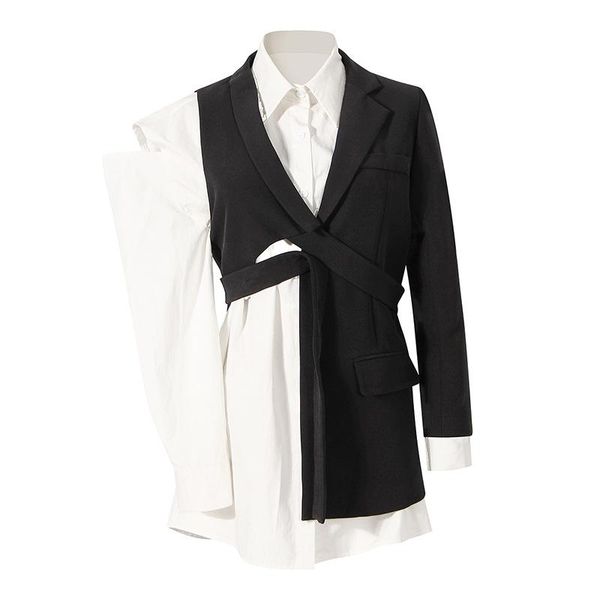 women's suits & blazers superaen 2021 autumn black suit coat single breasted notched full office lady, White;black
women's suits & blazers superaen 2021 autumn black suit coat single breasted notched full office lady, White;black