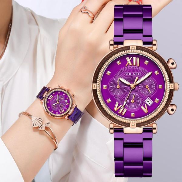 wristwatches women roman calendar watches 2021 fashion shining ladies luxury purple stainless steel female quartz watch clock, Slivery;brown
wristwatches women roman calendar watches 2021 fashion shining ladies luxury purple stainless steel female quartz watch clock, Slivery;brown