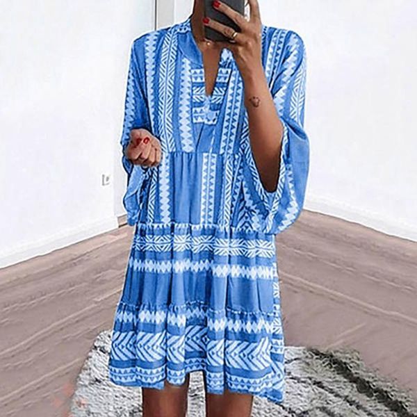 women's swimwear summer beach holiday dresses 2021 fashion women long sleeve boho retro graphic printed loose dress v-neck mini vestido, White;black
women's swimwear summer beach holiday dresses 2021 fashion women long sleeve boho retro graphic printed loose dress v-neck mini vestido, White;black