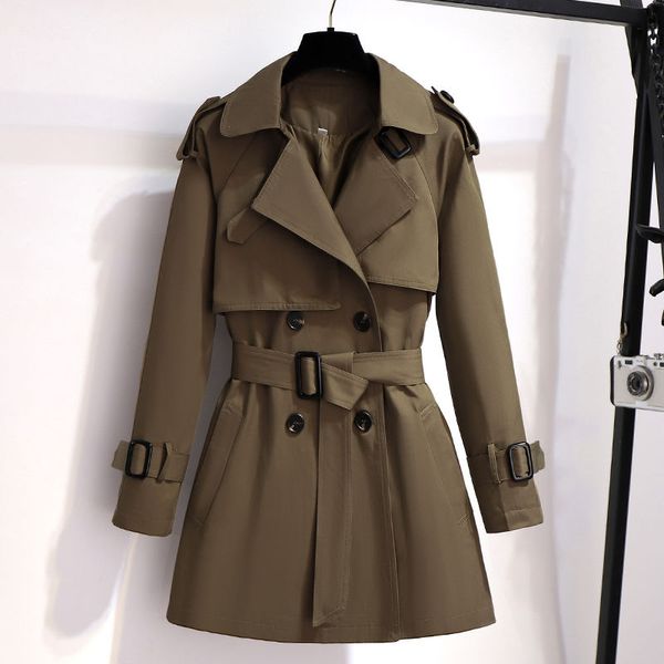 designer spring autumn women trench coat korean casual loose ladies windbreaker long section belt british style overcoat 4xl, Tan;black
designer spring autumn women trench coat korean casual loose ladies windbreaker long section belt british style overcoat 4xl, Tan;black