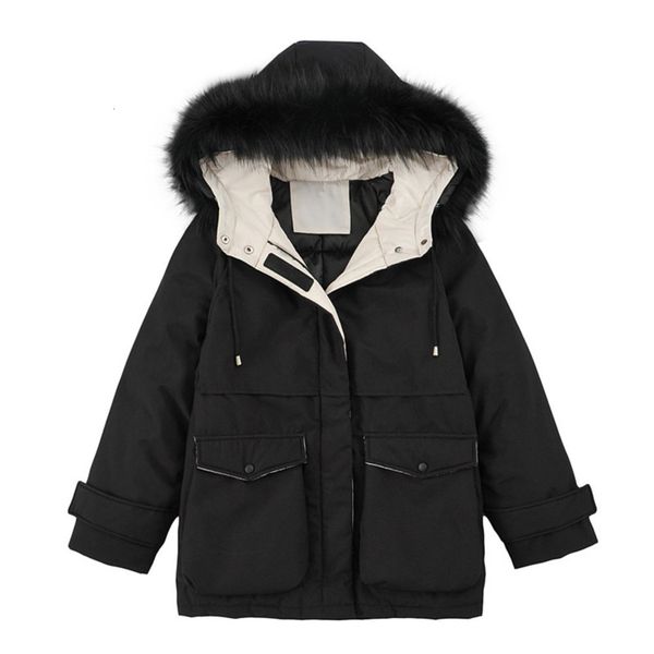 2020 winter new women's fashion medium length bread clothing loose waist work clothes cotton coat, Black
2020 winter new women's fashion medium length bread clothing loose waist work clothes cotton coat, Black