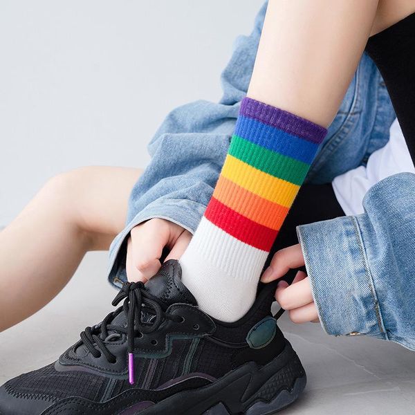 socks & hosiery women cotton rainbow stripes fashion classic casual tide harajuku funny cute calcetines medias de mujer streetwear, Black;white
socks & hosiery women cotton rainbow stripes fashion classic casual tide harajuku funny cute calcetines medias de mujer streetwear, Black;white
