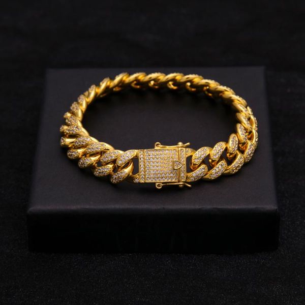 link, chain fashion luxury crystal cz zircon triple lock bracelet 14mm cuban link box clasp men female hip hop jewlery gift, Black
link, chain fashion luxury crystal cz zircon triple lock bracelet 14mm cuban link box clasp men female hip hop jewlery gift, Black