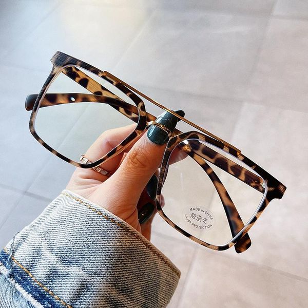 fashion sunglasses frames trend anti-blue light square eyeglasses for men leoppard clear elegant women vintage classic alloy oversized luxur, Black
fashion sunglasses frames trend anti-blue light square eyeglasses for men leoppard clear elegant women vintage classic alloy oversized luxur, Black