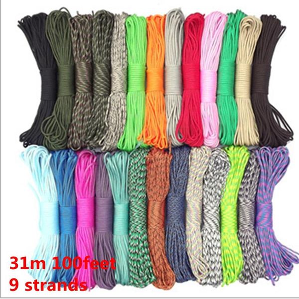 brand 100 feet/ 31 meter 9 strands paracord 550 ib rope cuerda escalada mil spec type outdoor camping survival tent equipment
brand 100 feet/ 31 meter 9 strands paracord 550 ib rope cuerda escalada mil spec type outdoor camping survival tent equipment