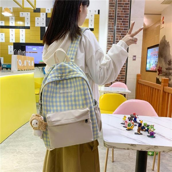 backpack harajuku style plaid art canvas student schoolbag sweet girl cute ornaments hit color leisure travel bag
backpack harajuku style plaid art canvas student schoolbag sweet girl cute ornaments hit color leisure travel bag