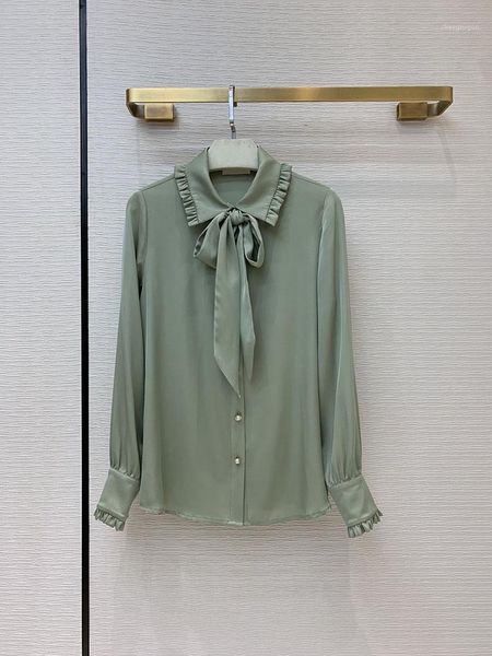 luxury pearls button bow silk blouse 2021 early autumn women elegant intellectual ruffles stitching lace-up long sleeves blouses women', White
luxury pearls button bow silk blouse 2021 early autumn women elegant intellectual ruffles stitching lace-up long sleeves blouses women', White