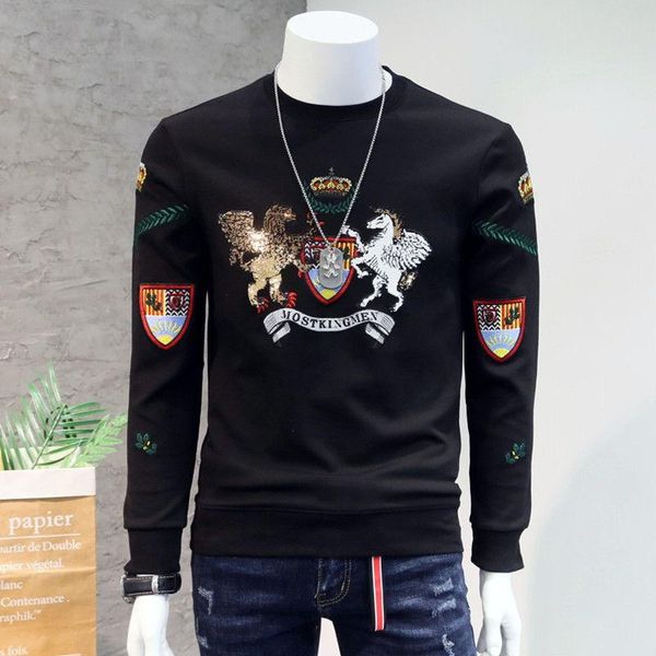 men's hoodies & sweatshirts autumn hoodie embroidery fashion trend hoody cotton casual hip hop o neck pullover, Black
men's hoodies & sweatshirts autumn hoodie embroidery fashion trend hoody cotton casual hip hop o neck pullover, Black