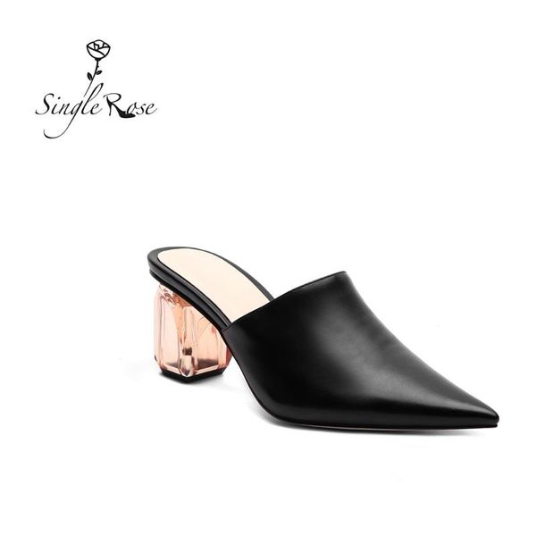 slippers pointed toe women slipper cystal heels mules genuine leather house summer cute slides single rose t13, Black
slippers pointed toe women slipper cystal heels mules genuine leather house summer cute slides single rose t13, Black
