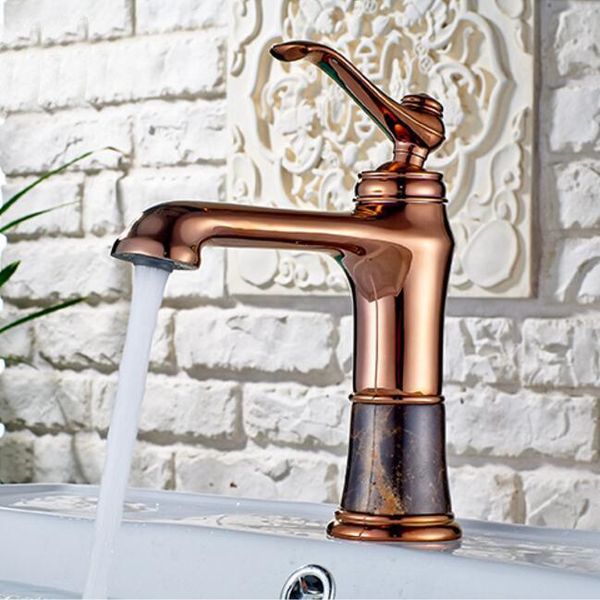bathroom sink faucets arrival jade and brass faucet rose gold finished basin faucet,luxury tap mixer water