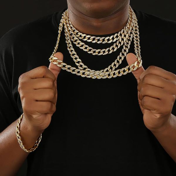 chokers 13mm iced out cuban necklace chain hip hop jewelry choker gold silver color rhinestone cz clasp for mens rapper necklaces link, Golden;silver
chokers 13mm iced out cuban necklace chain hip hop jewelry choker gold silver color rhinestone cz clasp for mens rapper necklaces link, Golden;silver
