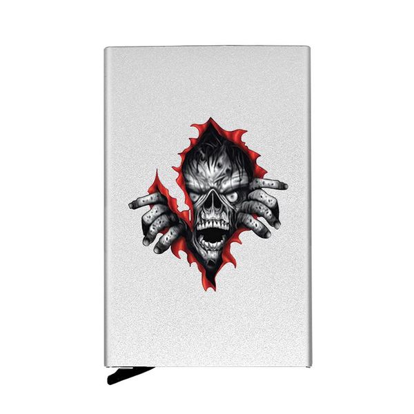 card holders terror skull fully automatic men anti protect travel metal rfid holder wallet women aluminum case, Brown;gray
card holders terror skull fully automatic men anti protect travel metal rfid holder wallet women aluminum case, Brown;gray