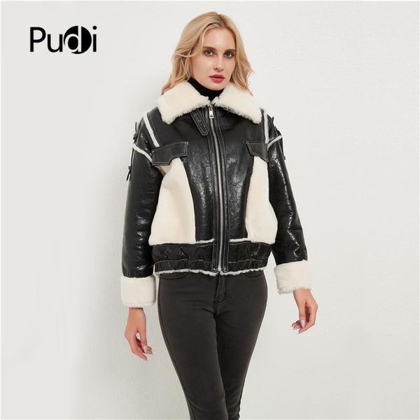 pudi women real fur coat jacket female lady winter warm genuine leather with sheep fur jackets parka motorcycle clothing ct054, Black
pudi women real fur coat jacket female lady winter warm genuine leather with sheep fur jackets parka motorcycle clothing ct054, Black