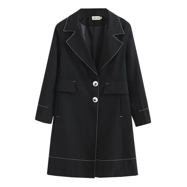 women's suits & blazers spring 2021 women long blazer jacket oversize fashion casual clothes female coats oblique placket contrast chaq, White;black
women's suits & blazers spring 2021 women long blazer jacket oversize fashion casual clothes female coats oblique placket contrast chaq, White;black