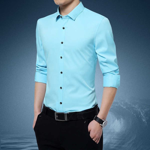 spring autumn long sleeve slim fit no-iron shirt casual korean social blouse casual brand clothes male shirt 5xl 210528, White;black
spring autumn long sleeve slim fit no-iron shirt casual korean social blouse casual brand clothes male shirt 5xl 210528, White;black