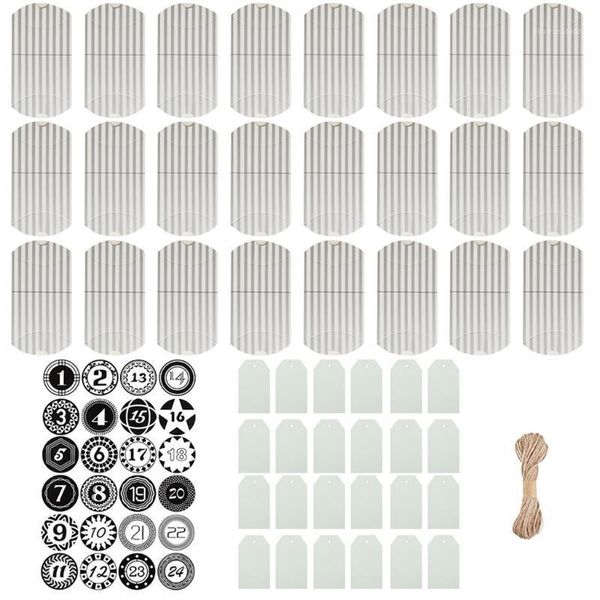 gift wrap 24pcs christmas advent calendar paper pillow box with number stickers blank tag1
gift wrap 24pcs christmas advent calendar paper pillow box with number stickers blank tag1
