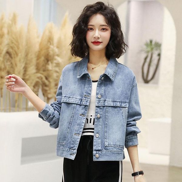 women's jackets all-match short denim jacket short-sleeved simple letter 2021 autumn fashion, Black;brown
women's jackets all-match short denim jacket short-sleeved simple letter 2021 autumn fashion, Black;brown